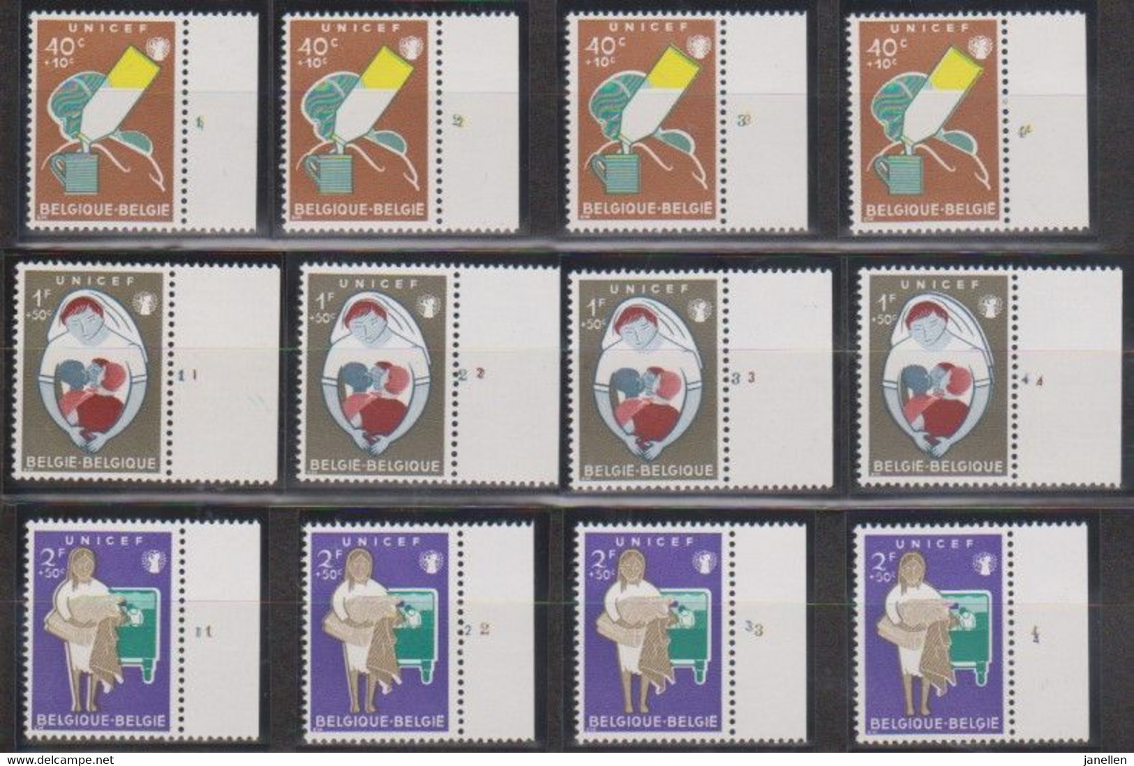 1153/58 XX Plaatnummers 1 T/m 4 - Volledige Set! (2 Scans) - ....-1960