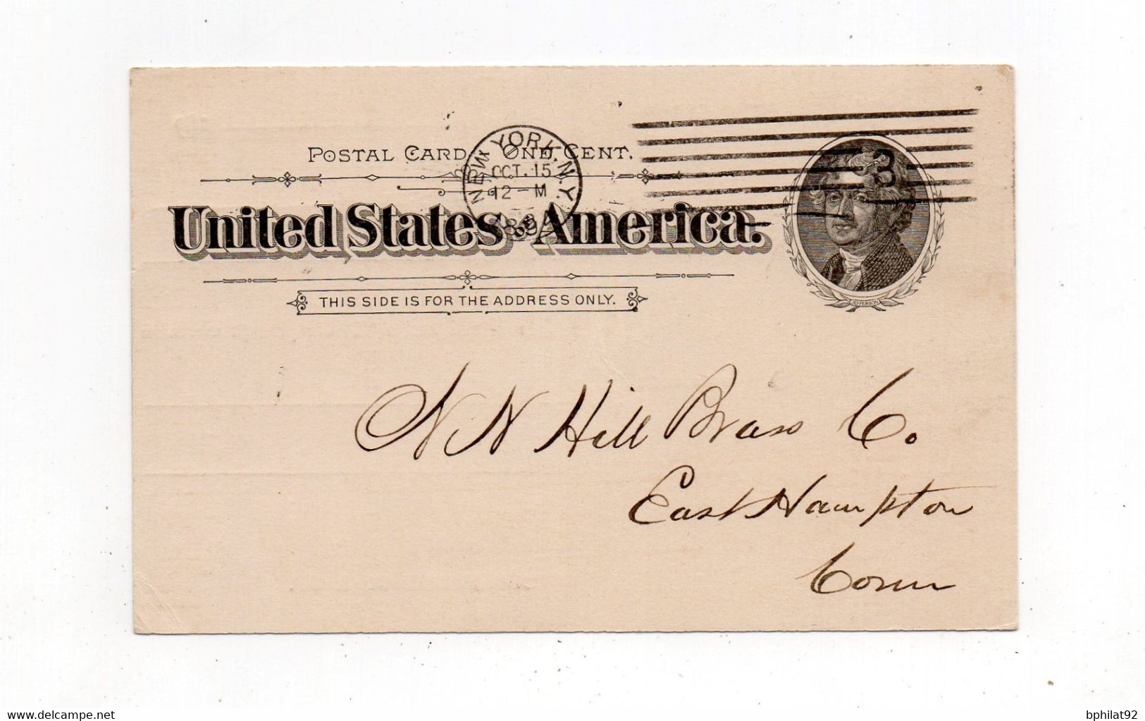 !!! ETATS UNIS, ENTIER POSTAL AVEC REPIQUAGE FERGUSON DE 1894. THEMES JEUX, PIANO - ...-1900