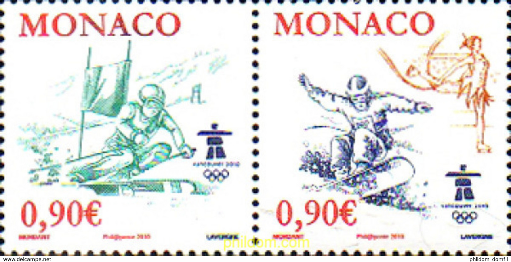 242550 MNH MONACO 2009 21 JUEGOS OLIMPICOS INVIERNO VANCOUVER 2010 - Other & Unclassified