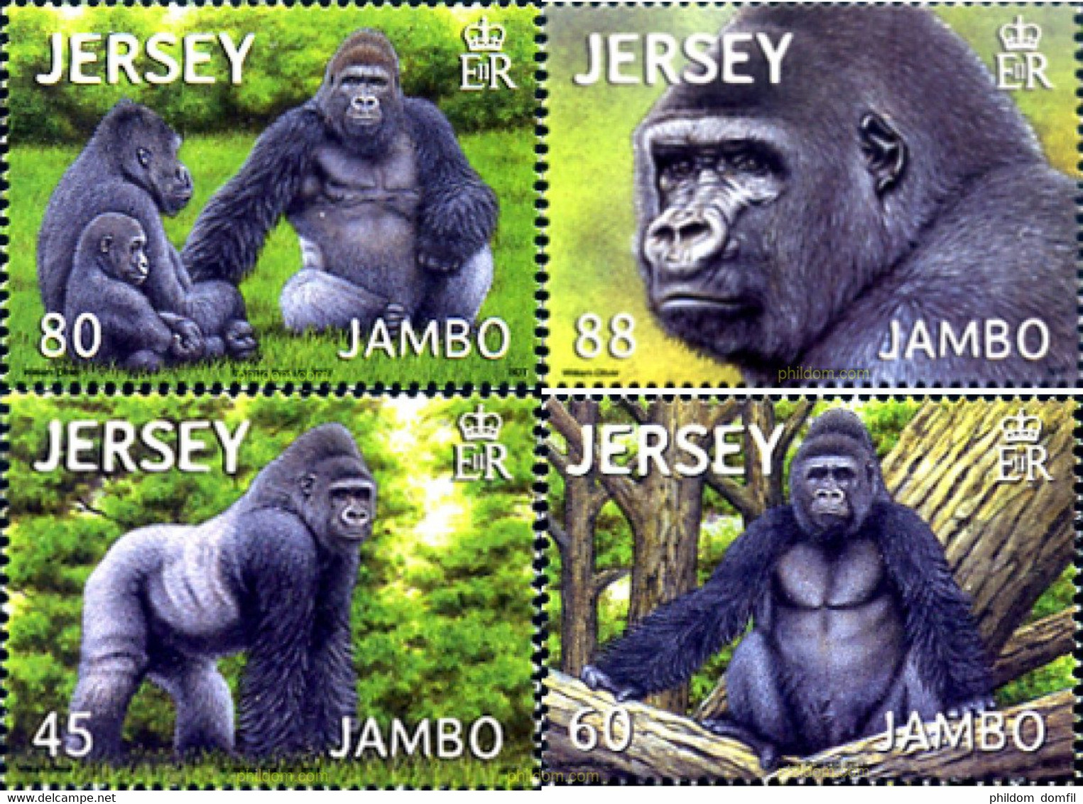 288397 MNH JERSEY 2012 GORILAS - Schimpansen