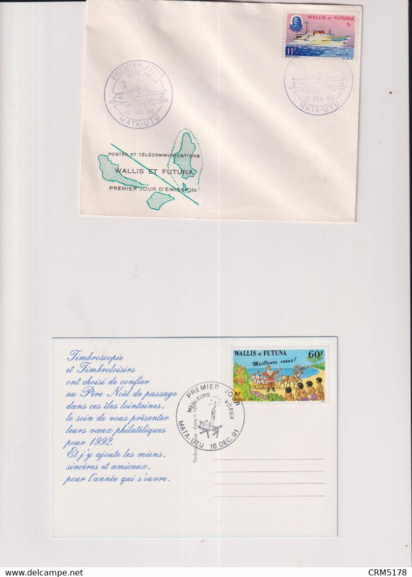 WALLIS-ET-FUTUNA-env. FDC-TP N°171-15 FEVRIER 1965-+CP-FDC-TP N° 423-16 DECEMBRE 1991-recto/verso - Covers & Documents