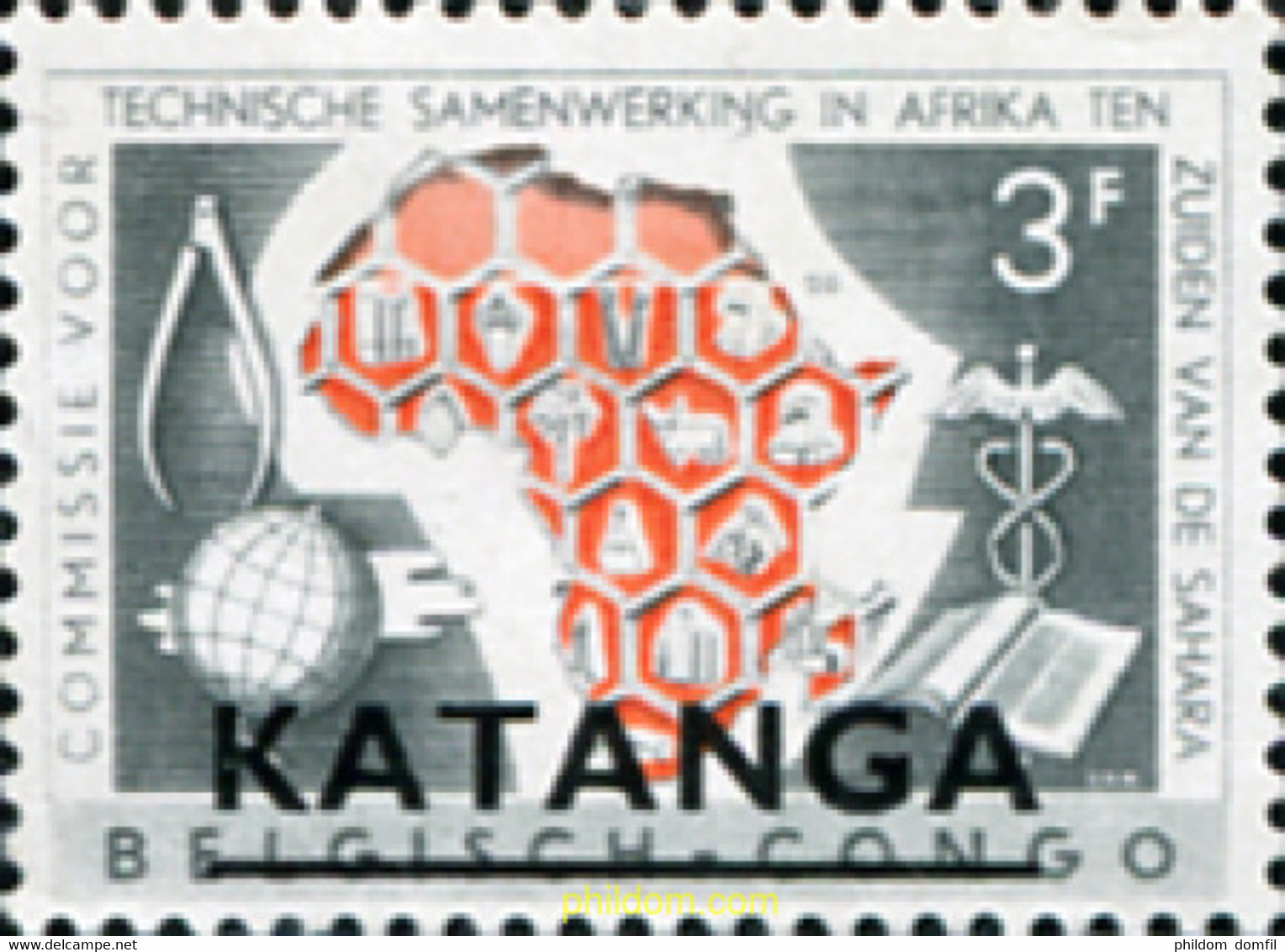 336681 MNH KATANGA 1960 MAPA DE AFRICA - Katanga