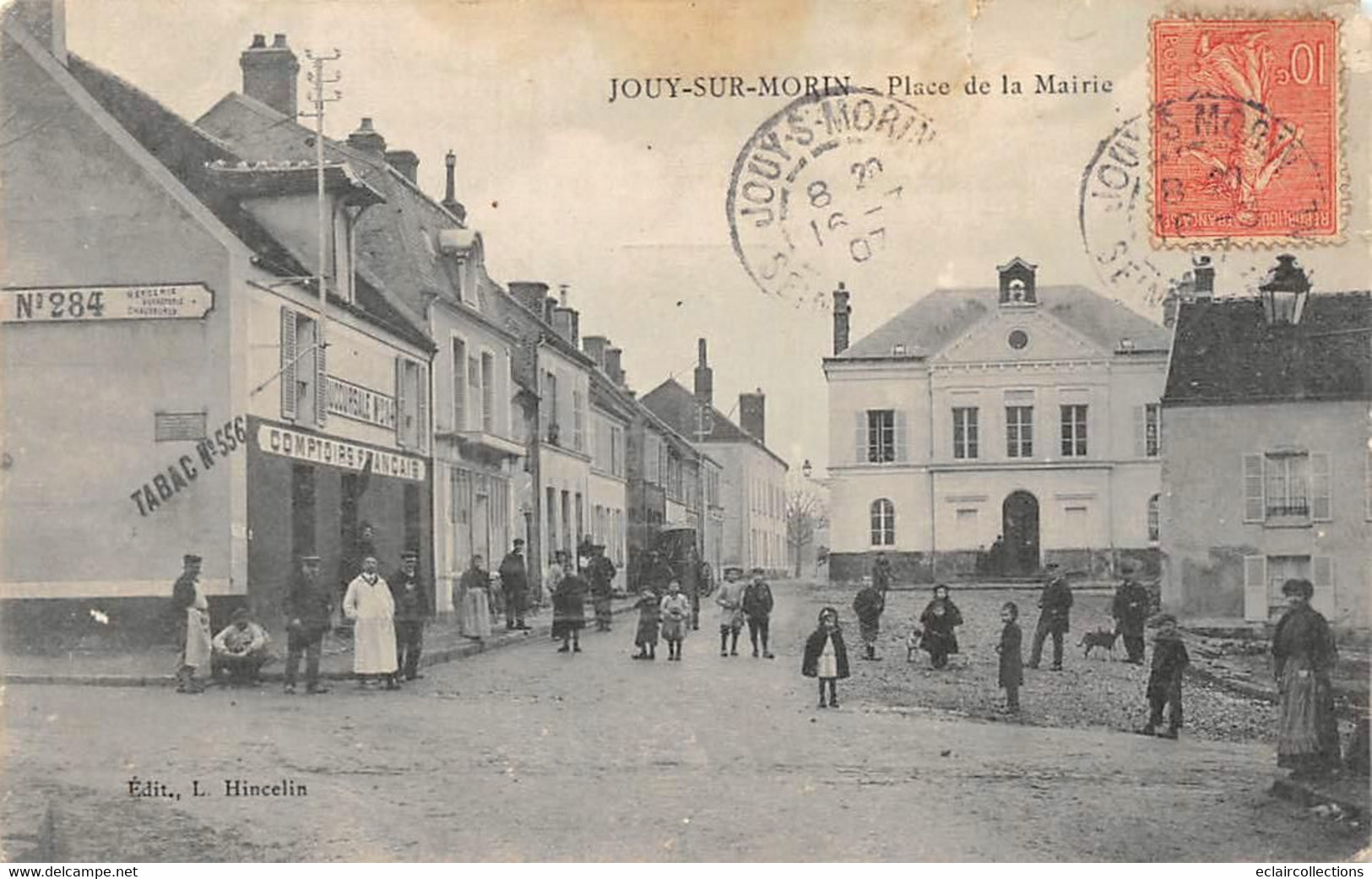 Jouy Sur Morin               77         Place De La Mairie. Comptoir Français   - Petite Déchirure -        (voir Scan) - Autres & Non Classés