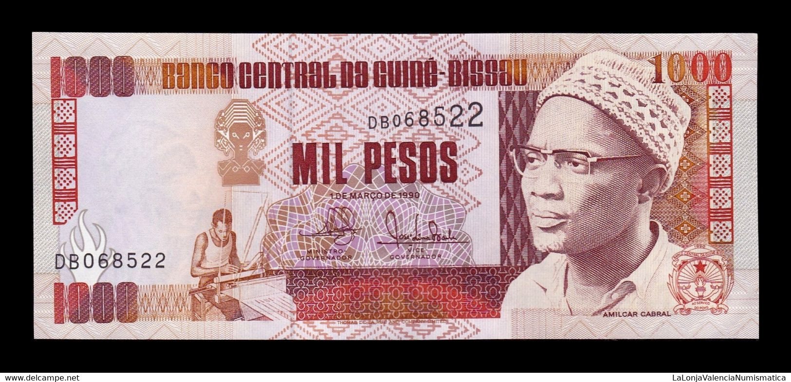 Guinea Bissau 1000 Pesos 1990 Pick 13a Sc Unc - Guinea-Bissau