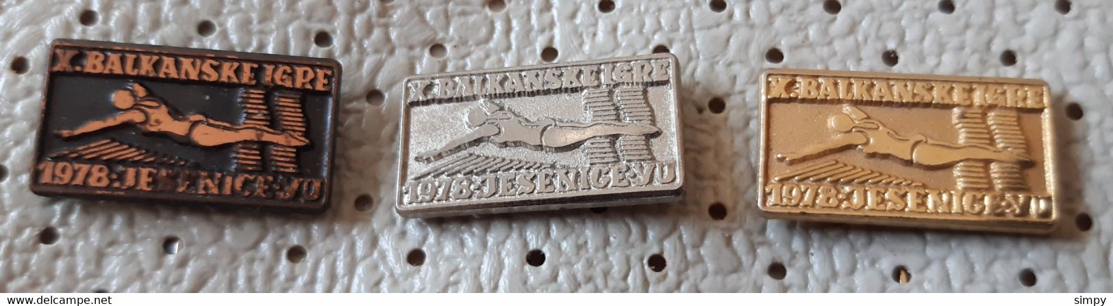 Water Jumping Diving  Balkan Championships Jesenice Yugoslavia Slovenia 1978 Pins - Plongée