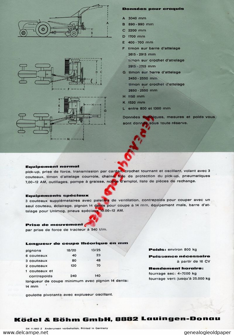 67-LINGOLSHEIM -STRASBOURG-  PROSPECTUS PUBLICITE GOETZMANN RECOLTEUSE CARAVELLE KOLA  TRACTEUR-AGRICULTURE