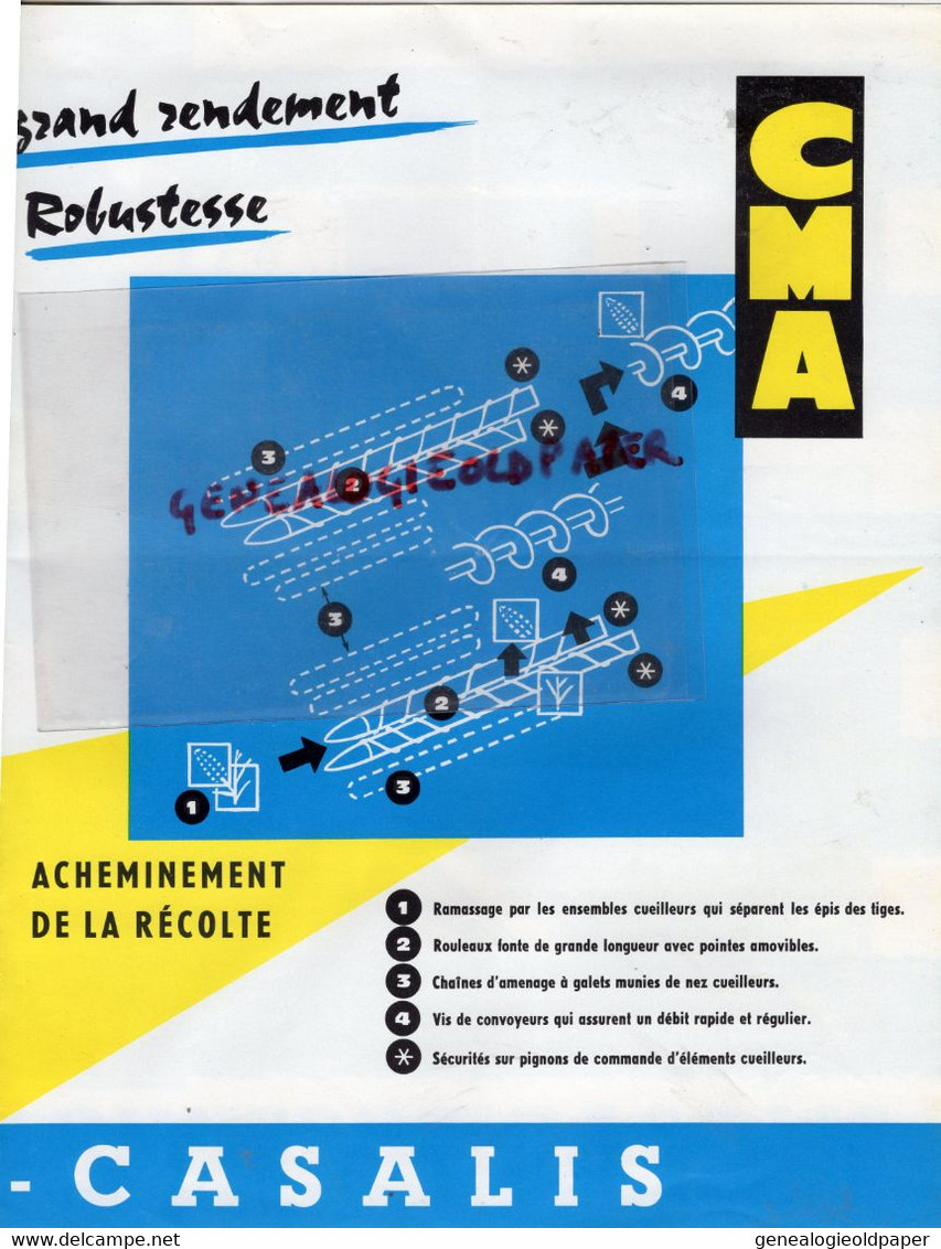 45-ORLEANS- PROSPECTUS PUBLICITE RIVIERE CASALIS-CUEILLEUR MAIS TRACTEUR-AGRICULTURE- ETS A. CASSIER BOURGES MOTOCULTURE - Agriculture