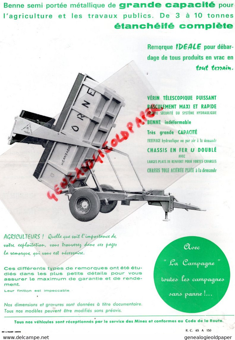 62-CAMPAGNE LES HESDIN-80-VRELY ROSIERES EN SANTERRE-RARE PROSPECTUS PUBLICITE ANTOINE CORNE  TRACTEUR-AGRICULTURE