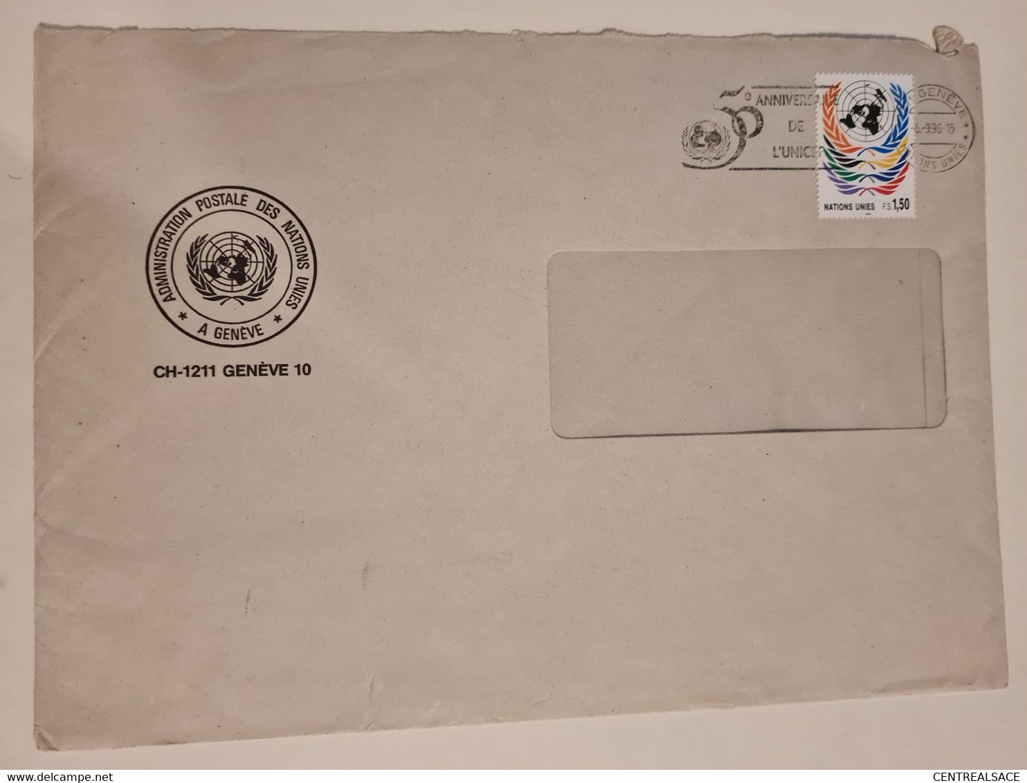 Lettre NATIONS UNIES GENEVE 50e Anniversaire De L'Unicef 1996 - Covers & Documents