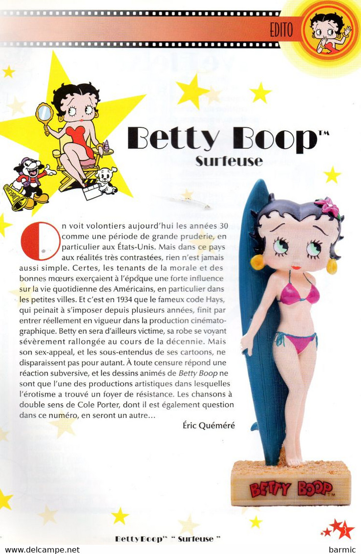 FIGURINE BETTY BOOP, SURFEUSE N°19  AVEC SON LIVRET DE 18 PAGES REF 6072