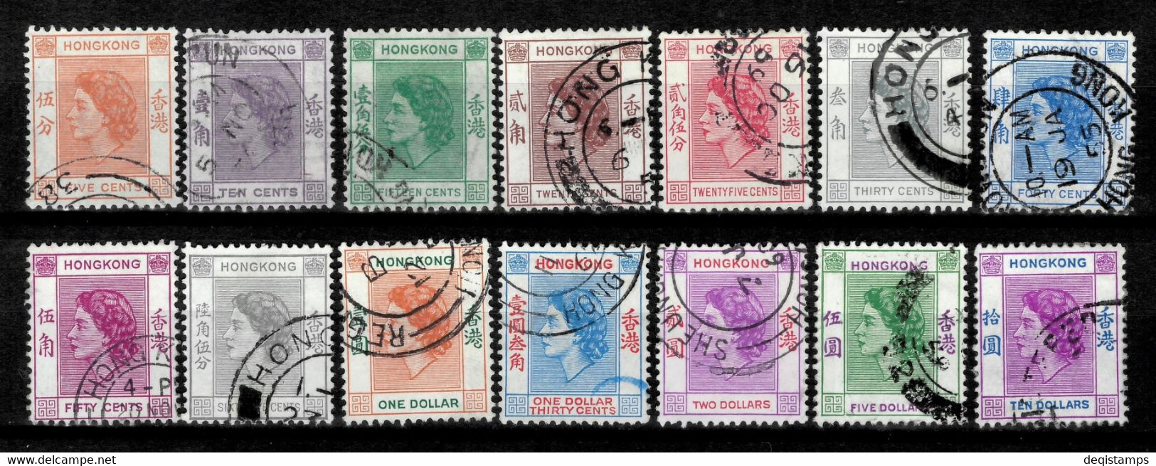 Hong Kong 1954  QEII 1954/62 SG178/91 Set Of 14  Fine Used - Used Stamps