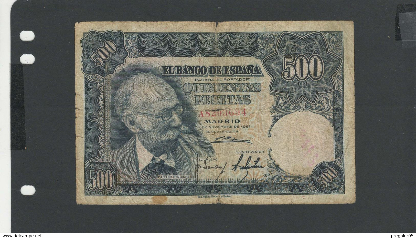 ESPAGNE - Billet 500 Pesetas 1951 B/VG Pick-142 - 500 Peseten