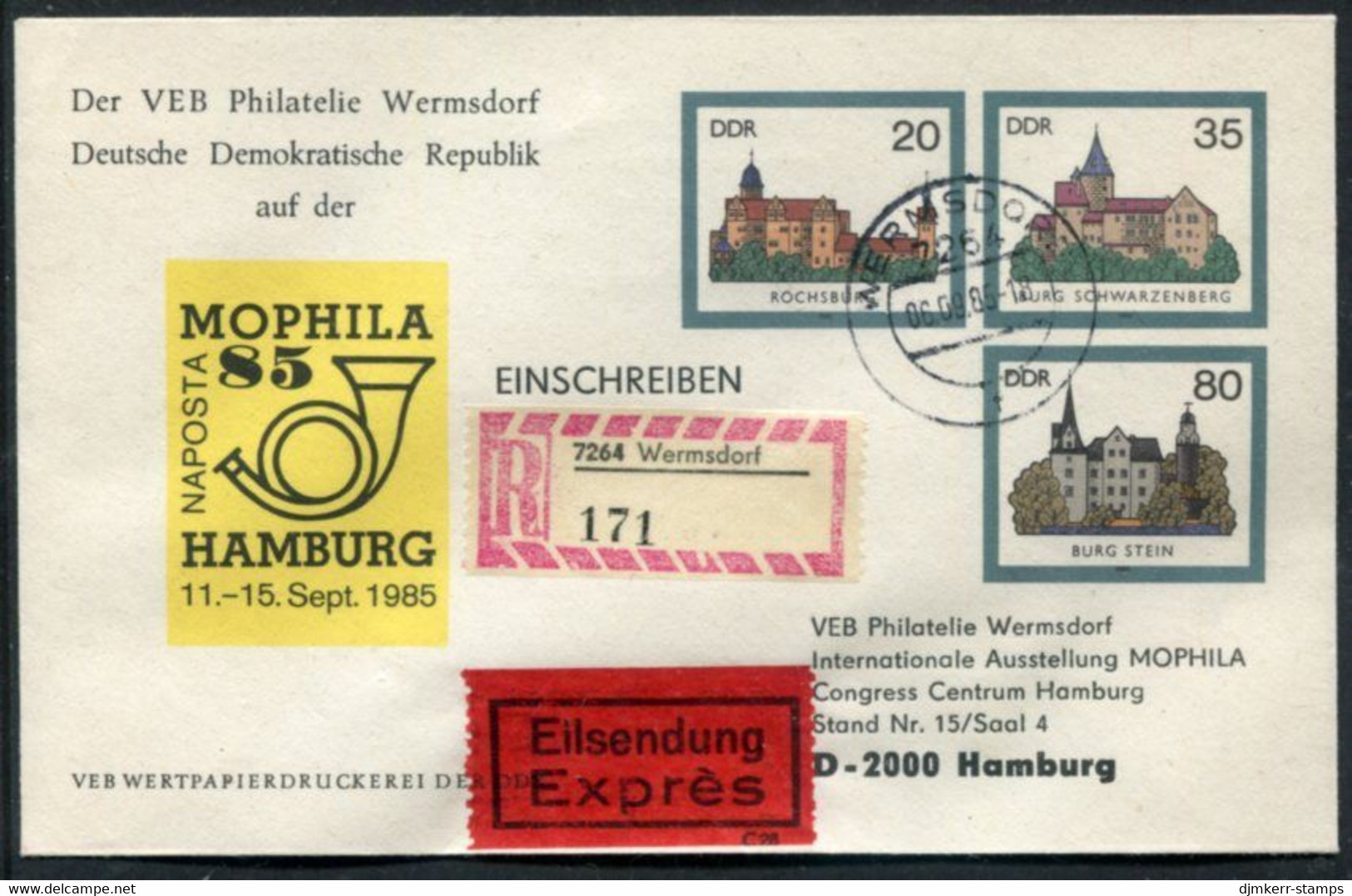 DDR (EAST GERMANY) 1985 MOPHILA '85 Registered Express Cover. - Sobres - Usados