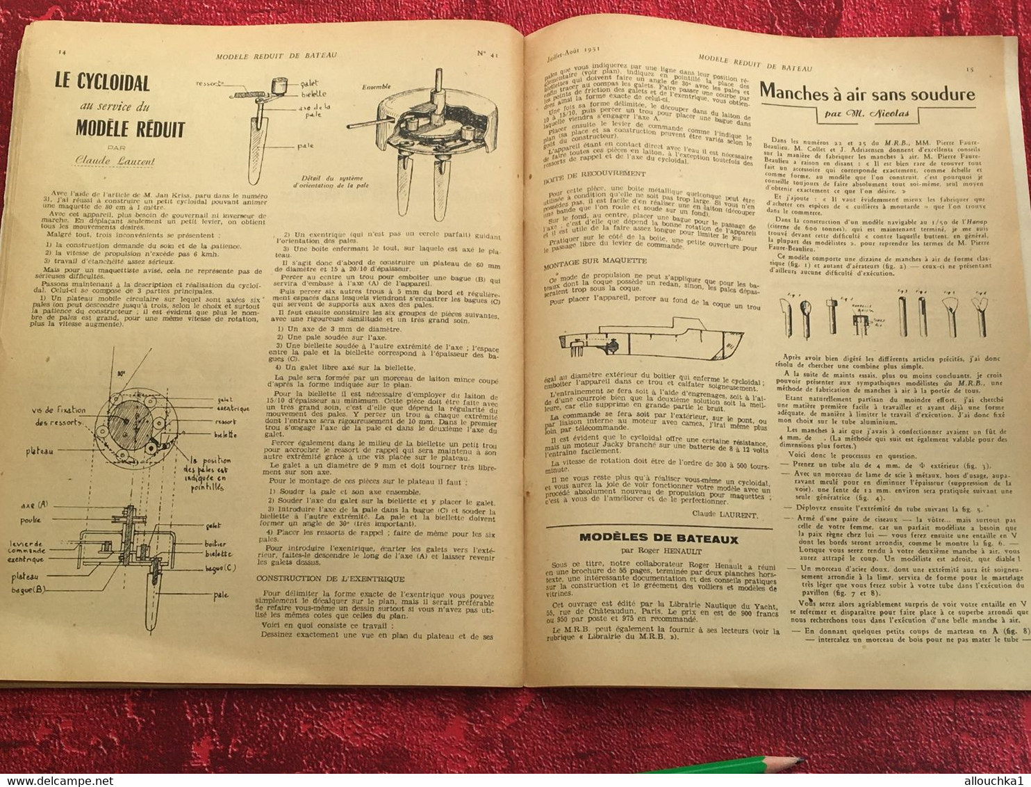 1951 Le Modèle réduit de Bateau Livre, Revue Français  Pratique Modélisme-N°41 Stadt Zurich Galère du canton