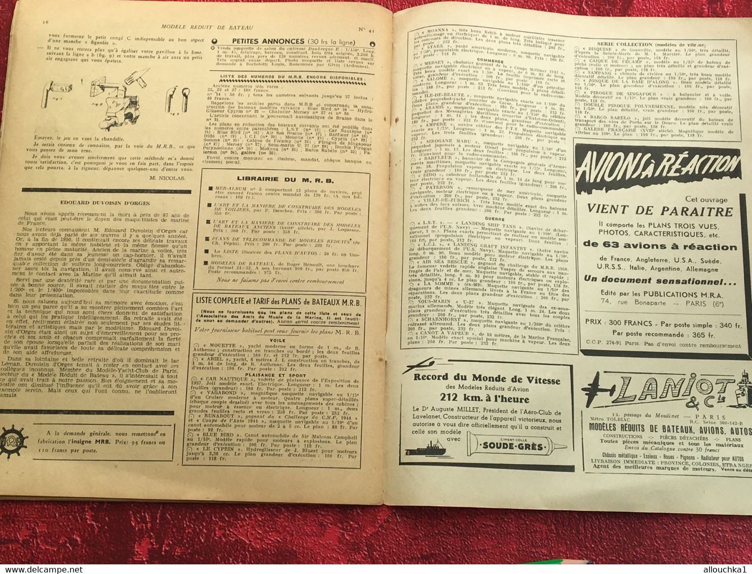 1951 Le Modèle réduit de Bateau Livre, Revue Français  Pratique Modélisme-N°41 Stadt Zurich Galère du canton