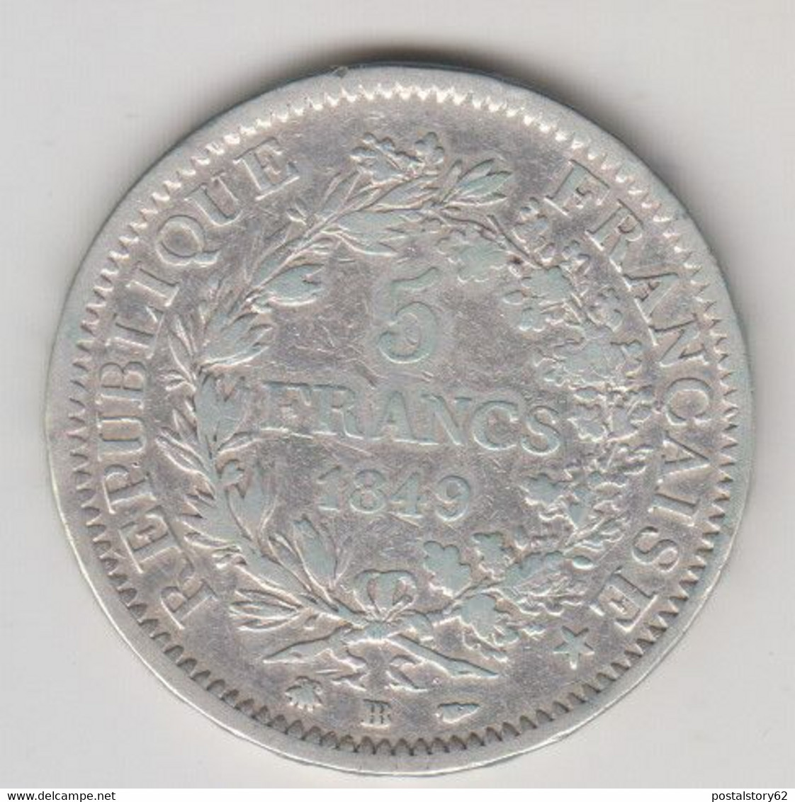 France, 5 Francs 1849 Zecca Di Strasburgo Cons. BB - 5 Francs