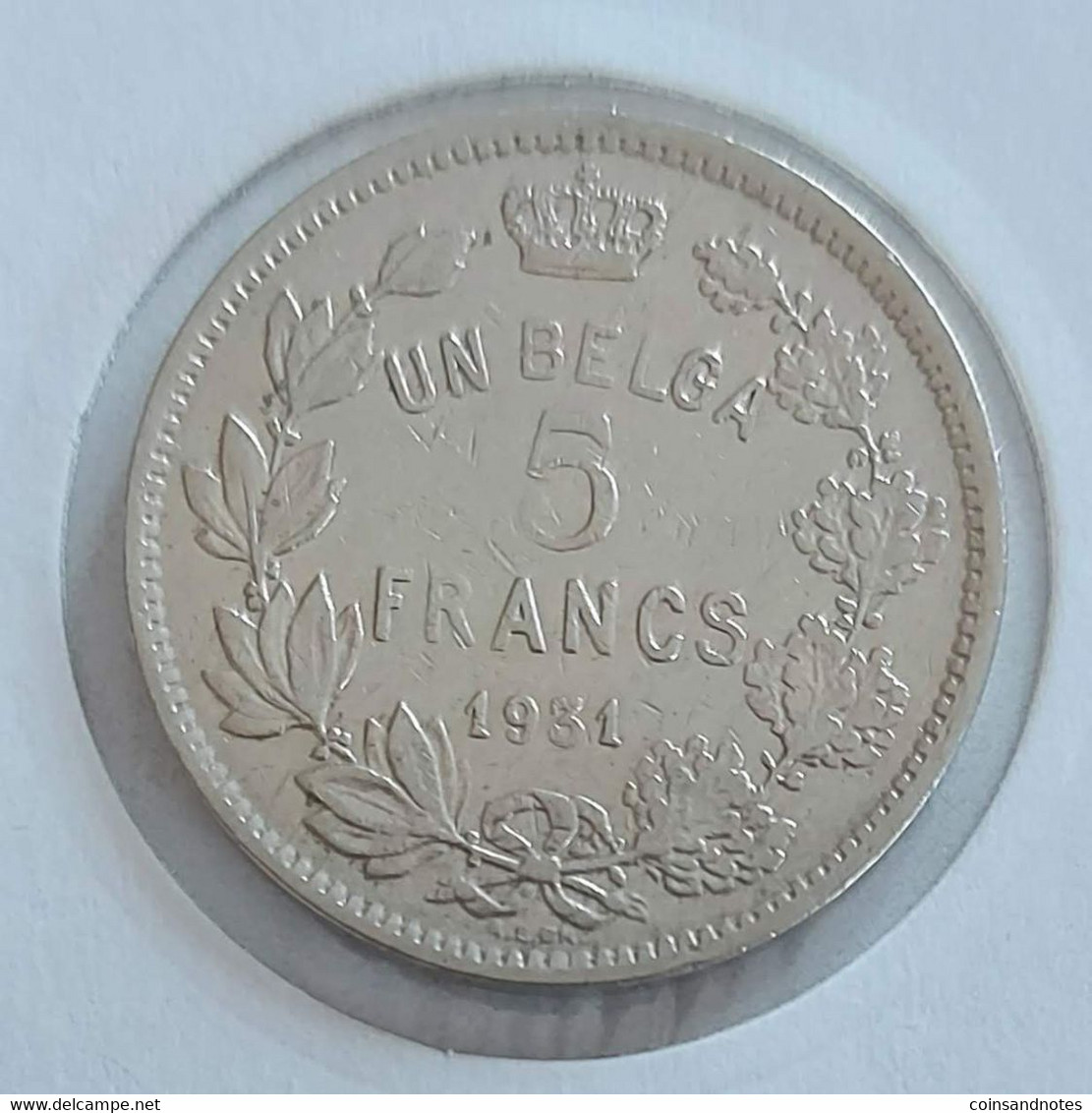 Belgium 1931 - 5 Francs/Un Belga FR - Albert I - Morin 384a - PR - 5 Francs & 1 Belga
