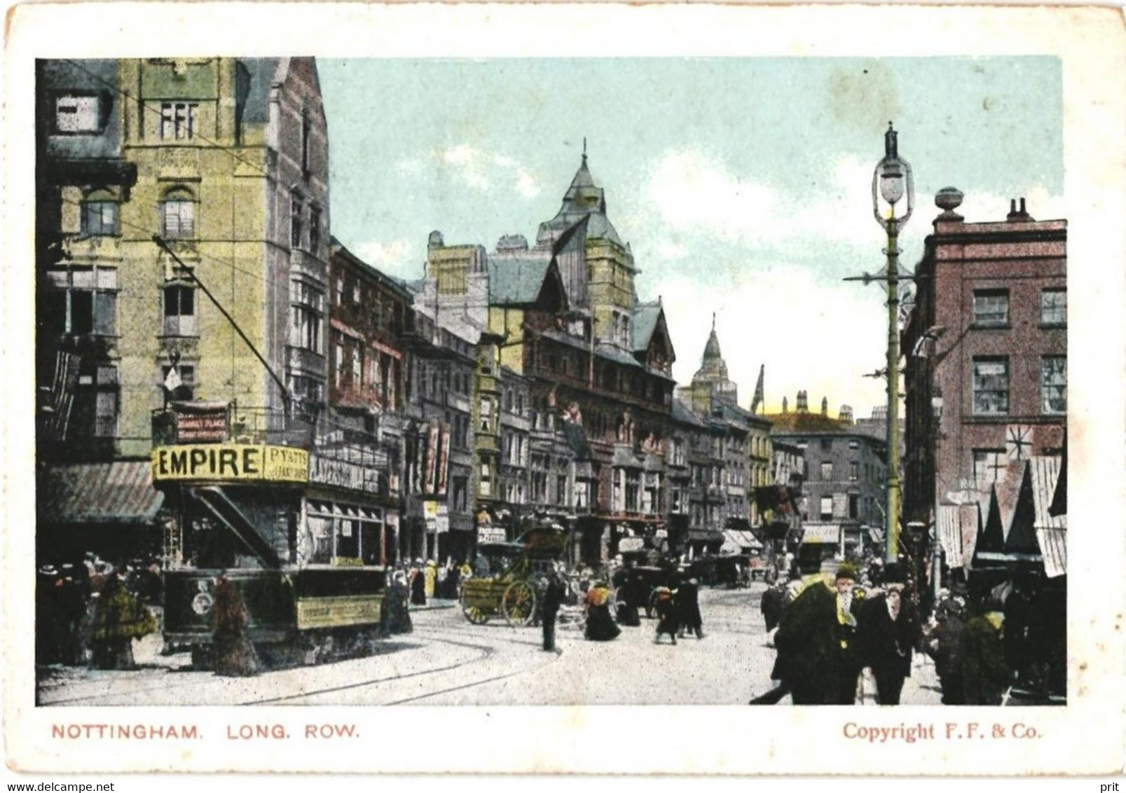 Long Row Nothingham 1900s Postcard. Published F. Frankel & Co, London - Nottingham