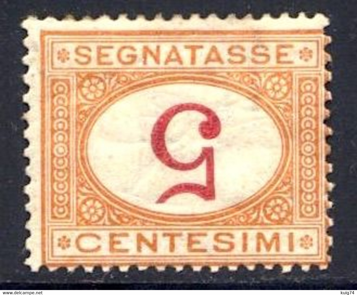 1890 SEGNATASSE 5 CENT. "CIFRA CAPOVOLTA" N.20a **/* NUOVO - MNH/MLH - Postage Due