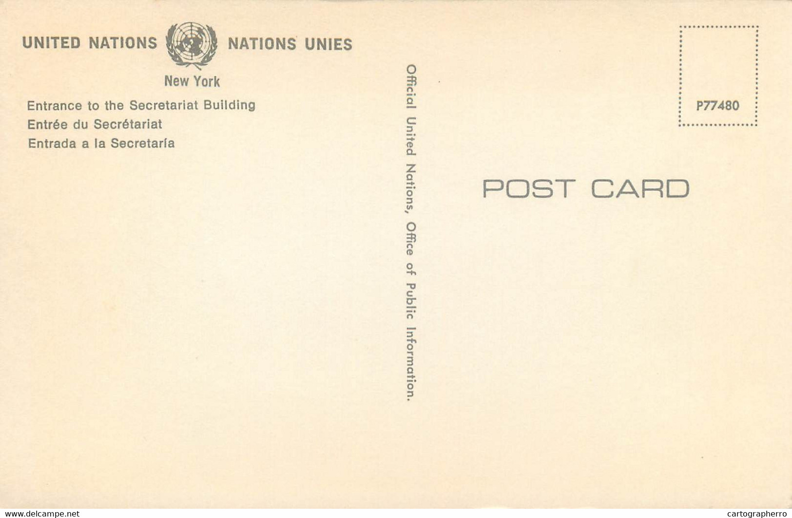 Postcard USA United States NY United Nations HQ UN Entrance - Piazze