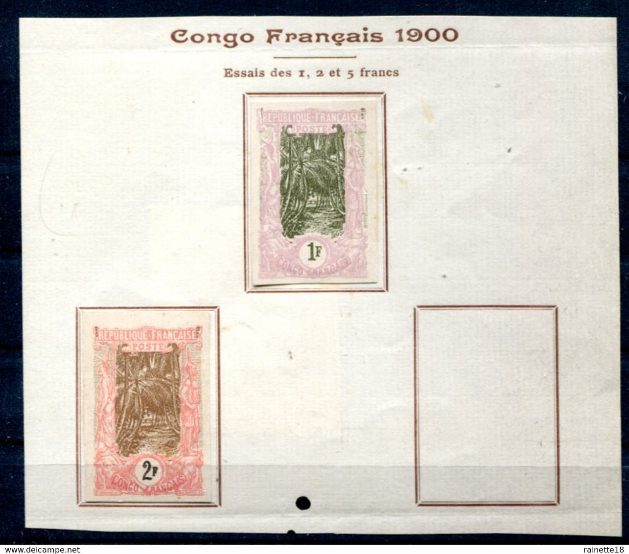 Congo           Essais  Collés Sur Feuille - Unused Stamps