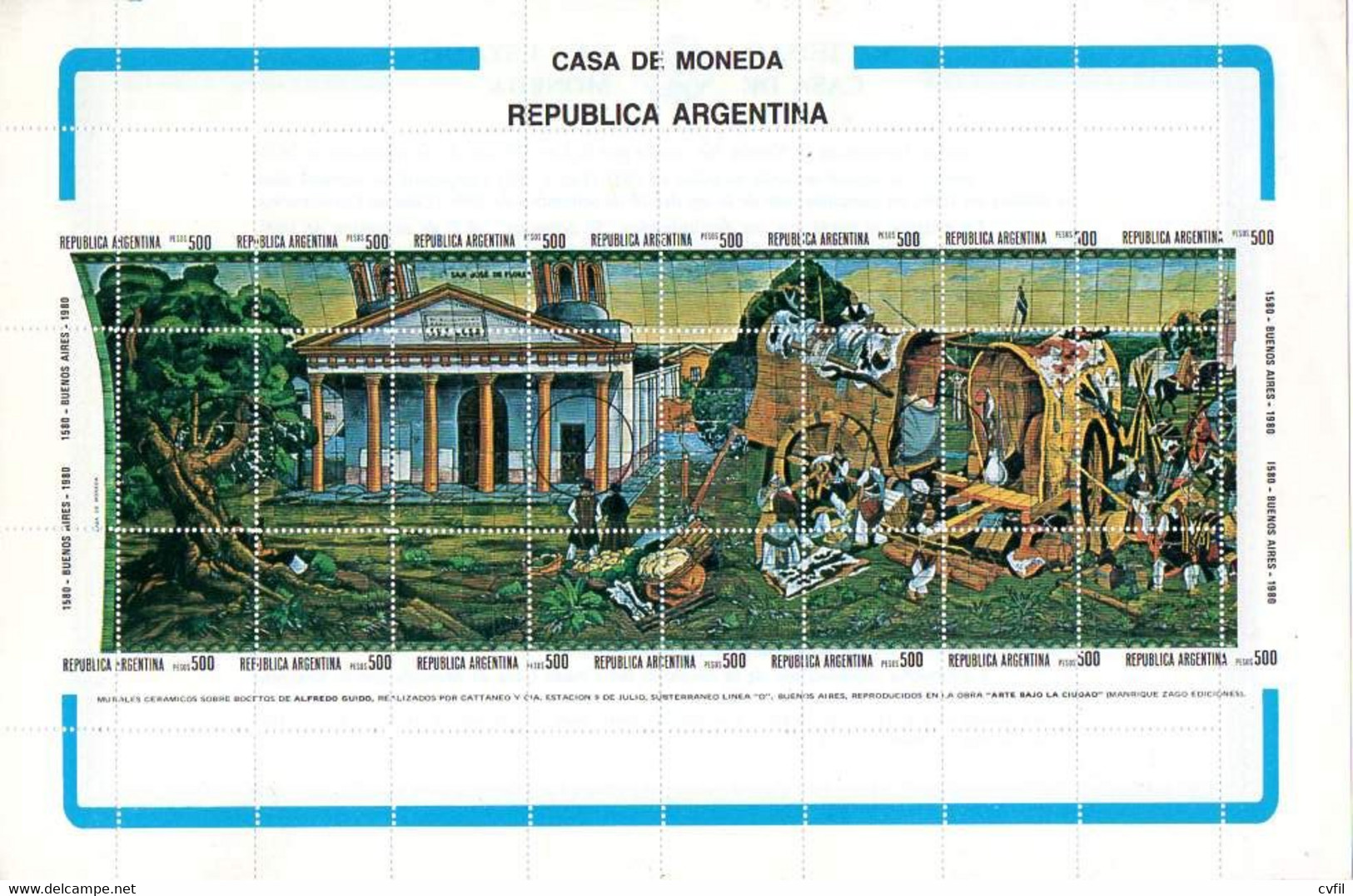 ARGENTINA 1980. Commemorative Souvenir Sheets Of Casa De La Moneda, Perf. + Imperf. - Sonstige & Ohne Zuordnung