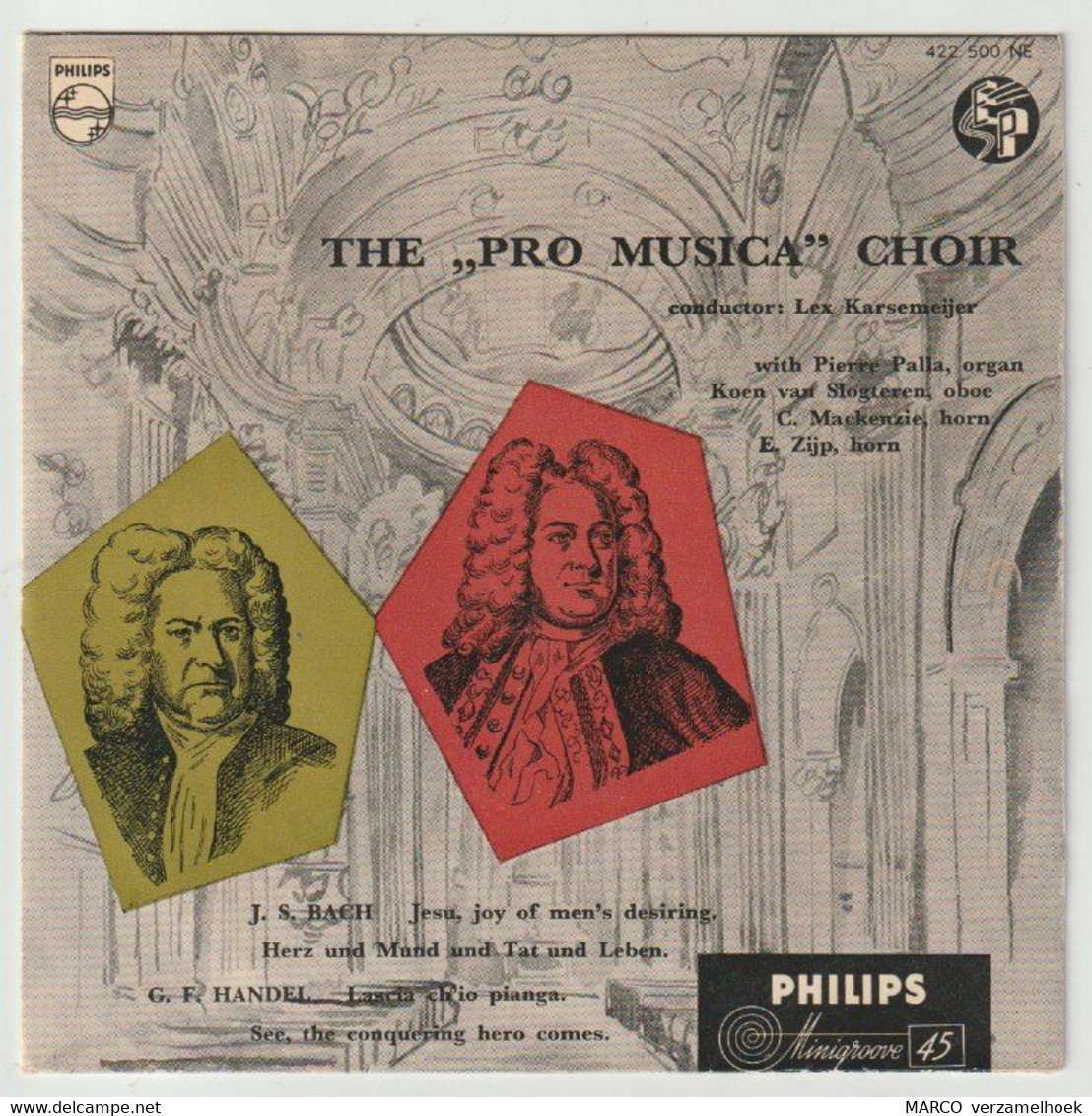 45T Single The Pro Musica Choir Bach-handel PHILIPS Minigroove 422 500 - Oper & Operette