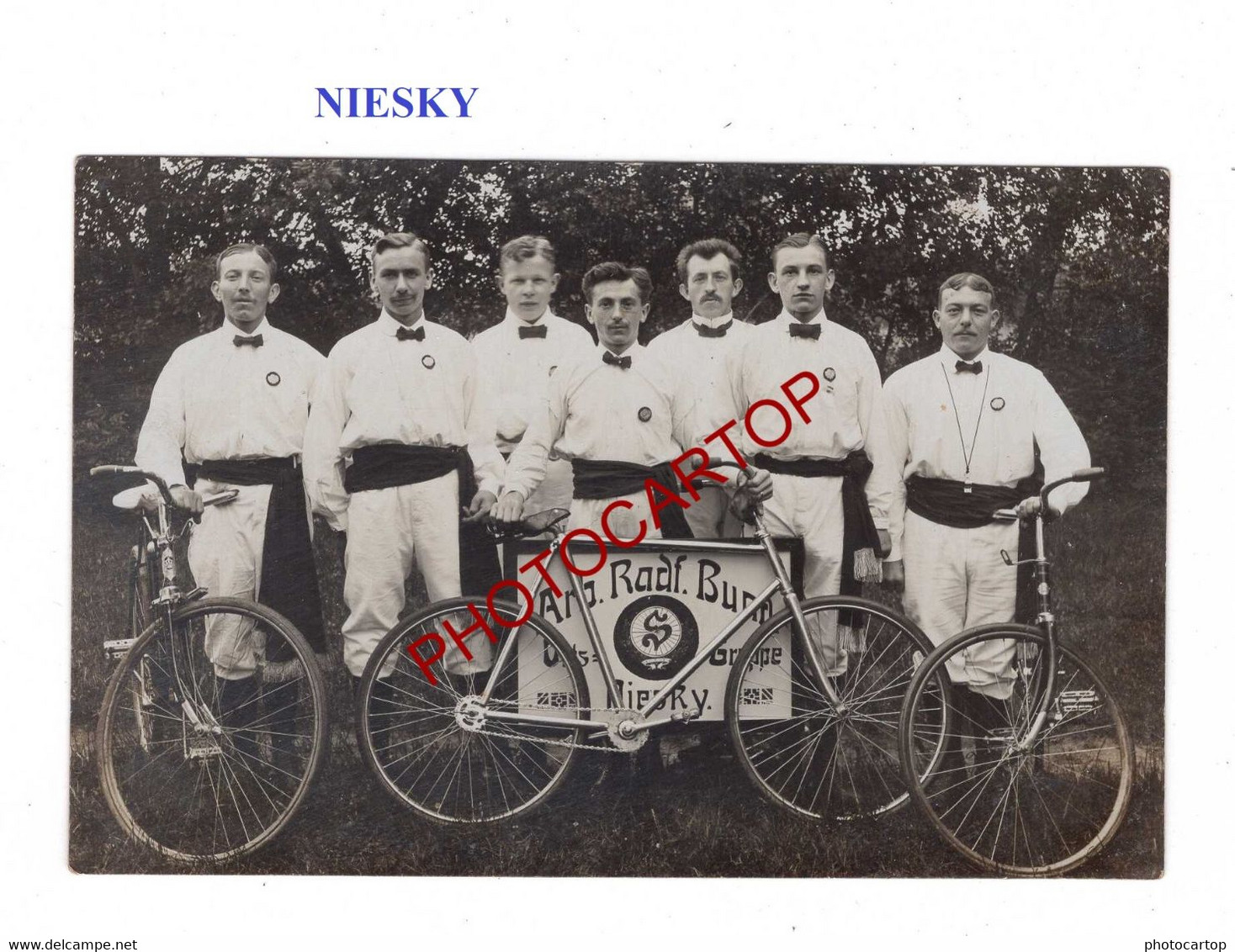 FAHRRADVEREIN-Ortsgruppe-NIESKY-Arb.Radf.Bu---?-VELOS-Dt. FOTOKARTE- - Niesky