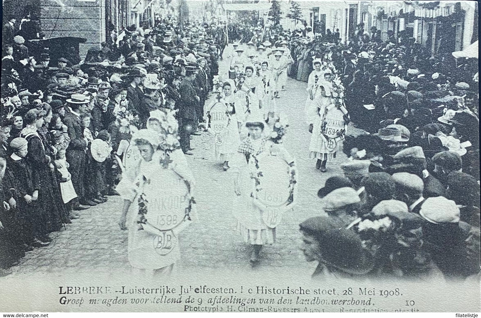 Lebbeke De Historische Stoet 1908  3 Kaarten - Lebbeke