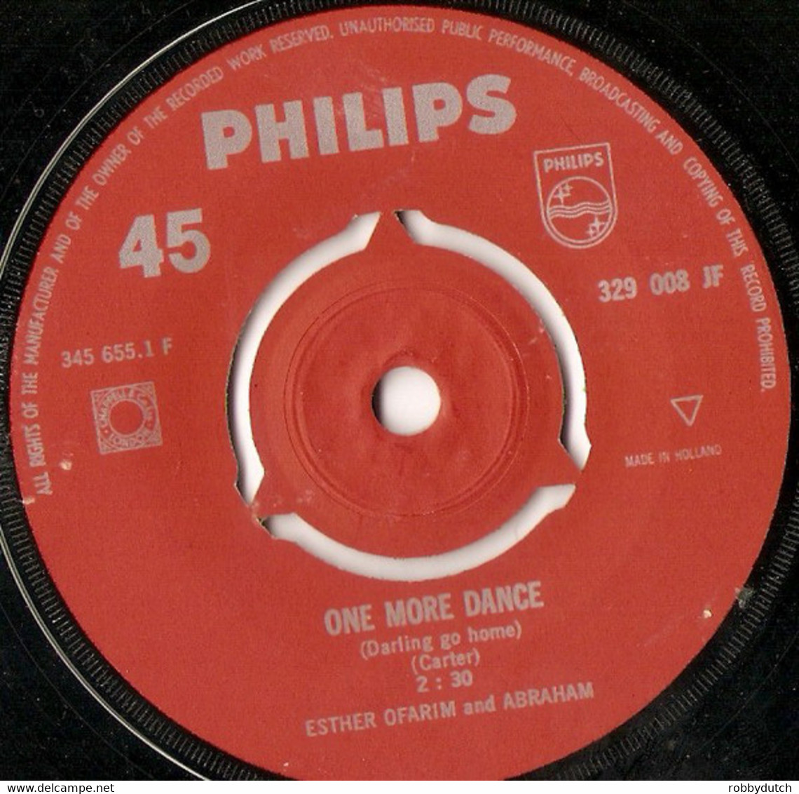 * 7" * ESTHER OFARIM EN ABRAHAM - ONE MORE DANCE (Holland 1968 EX-) - Country En Folk