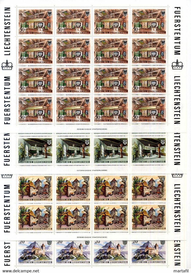 1981 LIECHTENSTEIN Minifogli MNH **, 721/724 Castello Di Gutenberg - Blocs & Feuillets