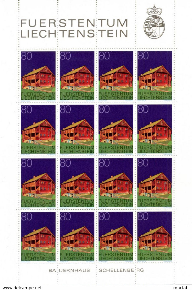 1978 LIECHTENSTEIN Minifogli MNH **, 633/638 Edifici Caratteristici Del Liechtenstein - Blocs & Feuillets