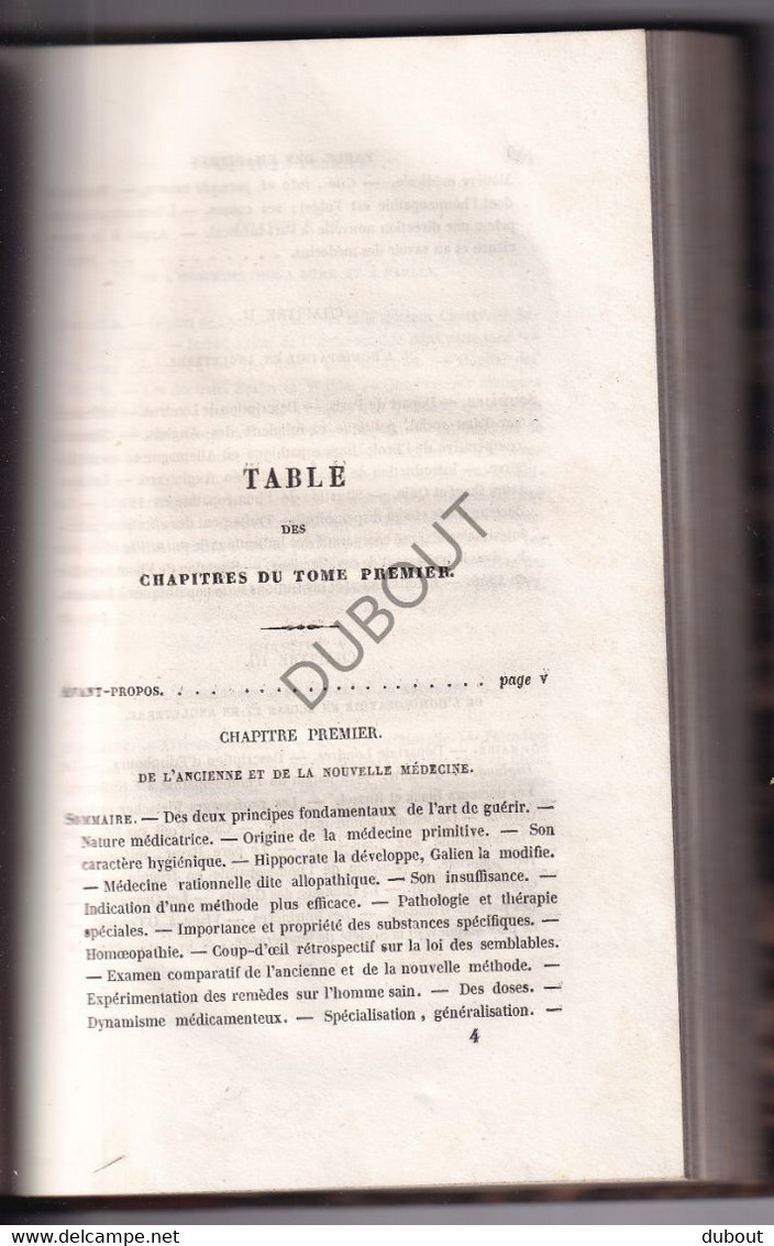 Homéopathie - A.Rapou- 5 Livres Reliés - 1836-1847  (S298) - Antiquariat