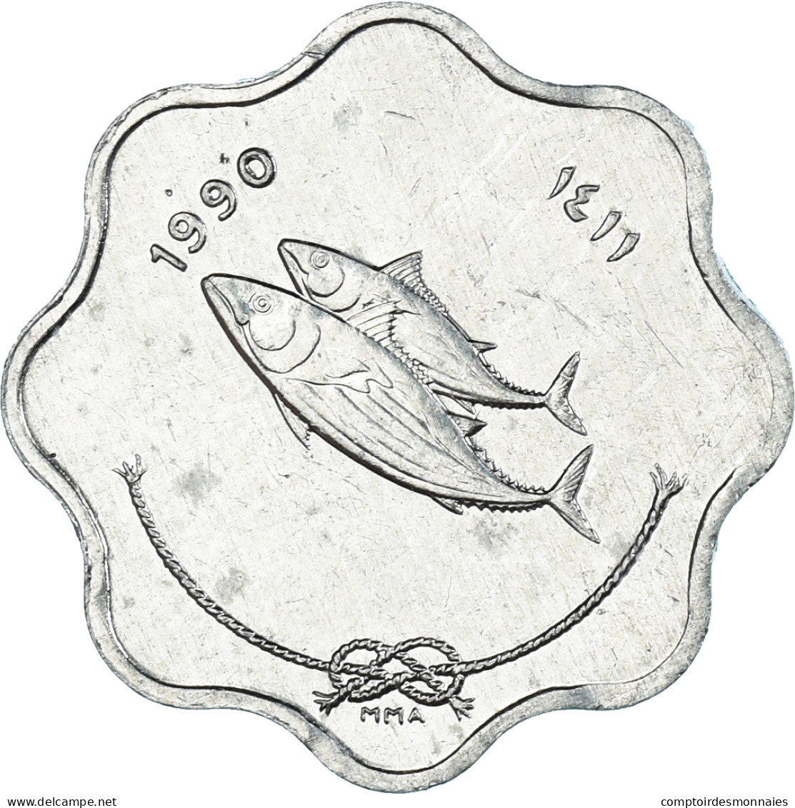 Monnaie, Îles Des Maldives, 5 Laari, 1990 - Maldiven