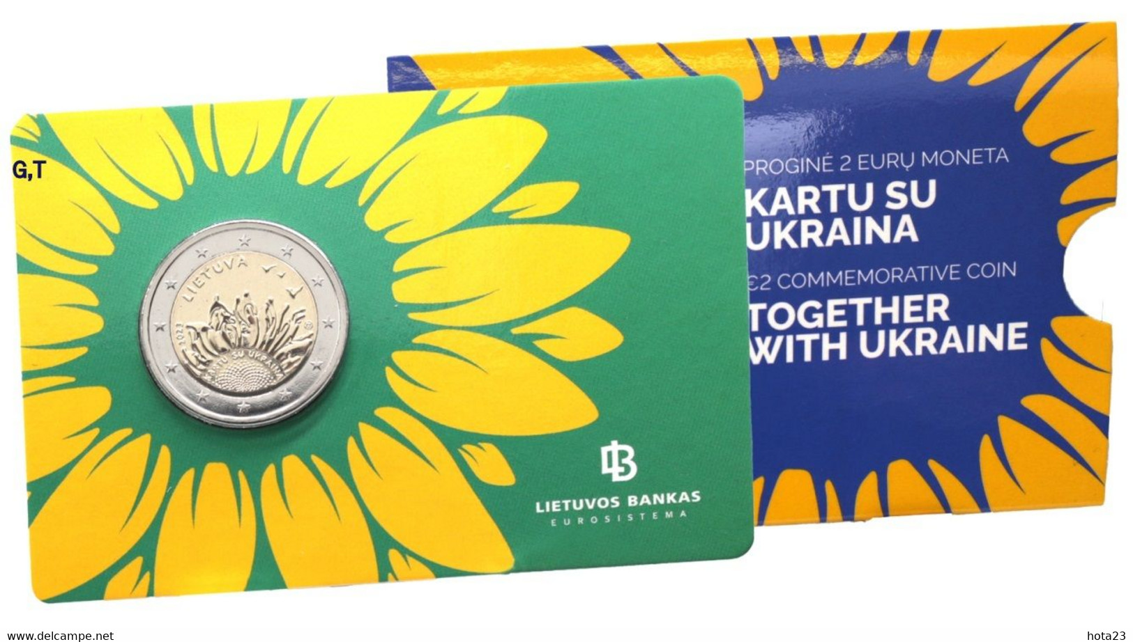 Lithuania Together With Ukraine, SLAVA Ukraine 2 Euro !!! Coin CARD !!!  2023 Year - BU - Lithuania