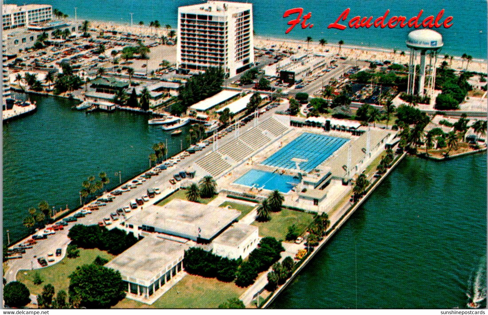 Florida Fort Lauderdale Aerial View Swimming Hall Of Fame Pool 1981 - Fort Lauderdale
