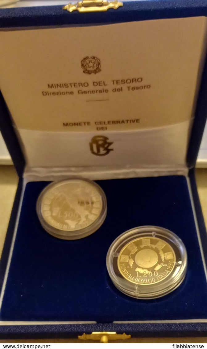 1989 - Italia 200 Lire + 500 Lire Mondiali Di Calcio - Dittico   Fs    ----- - Herdenking