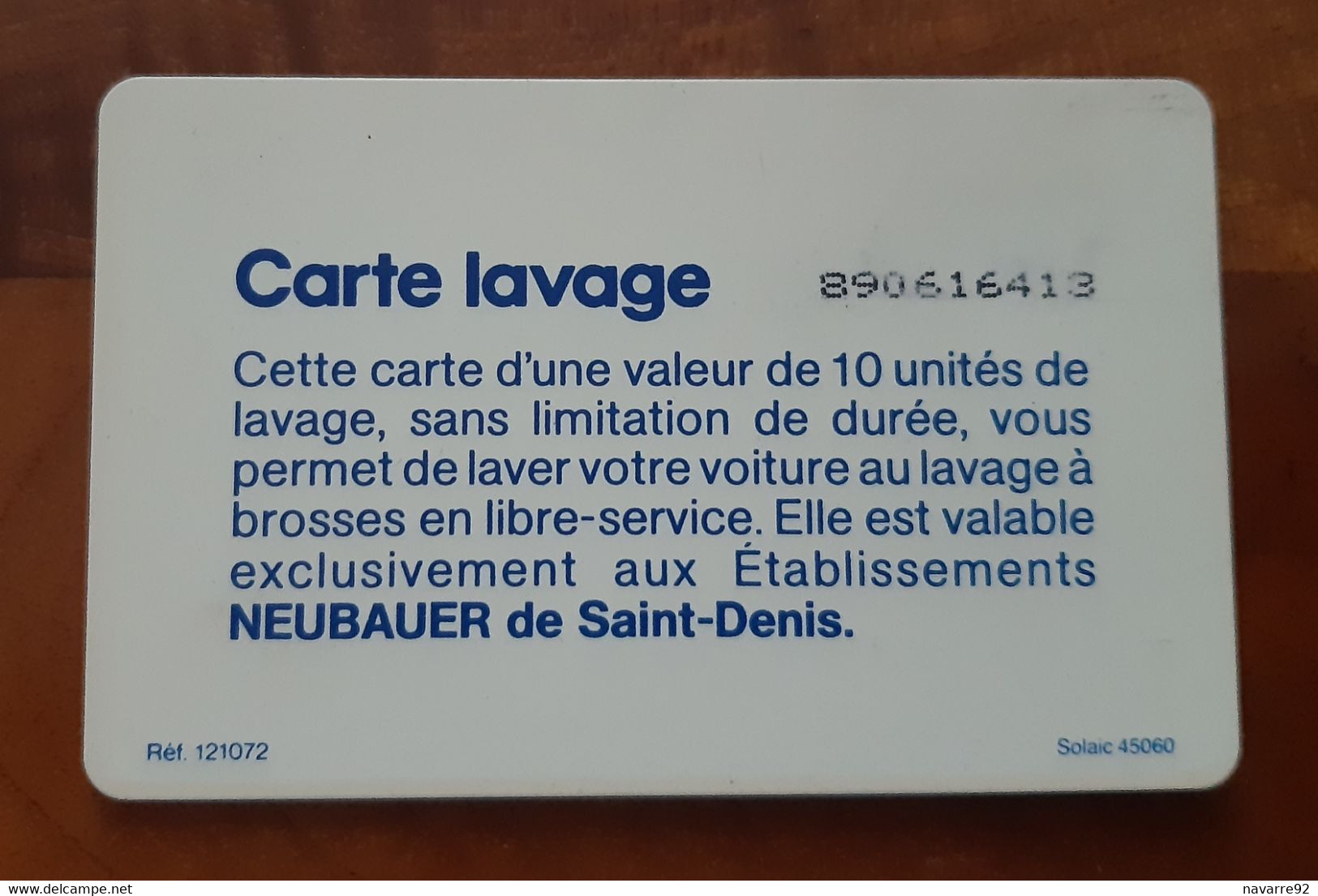 TRES ANCIENNE CARTE A PUCE LAVAGE MOBIL VERSO NEUBAUER SAINT DENIS B.E !!! - Car Wash