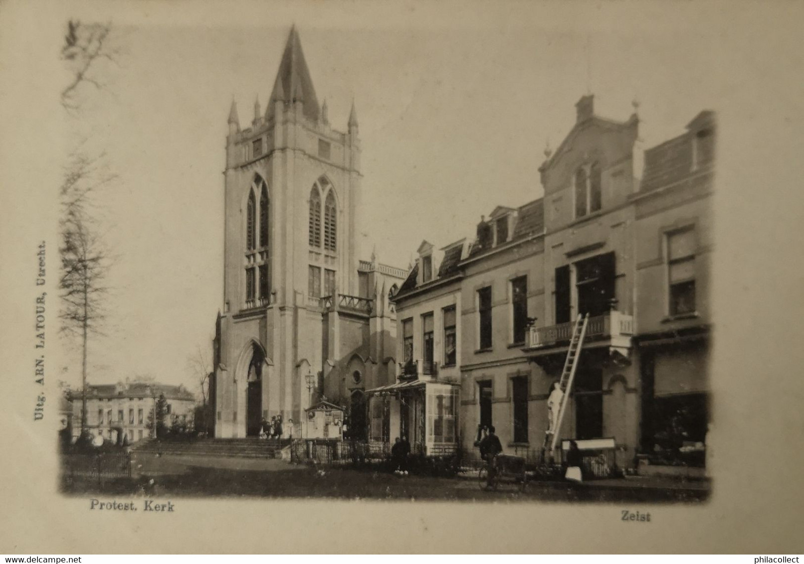 Zeist // Protest. Kerk En Omgeving Ca 1900 Topkaart - Zeist