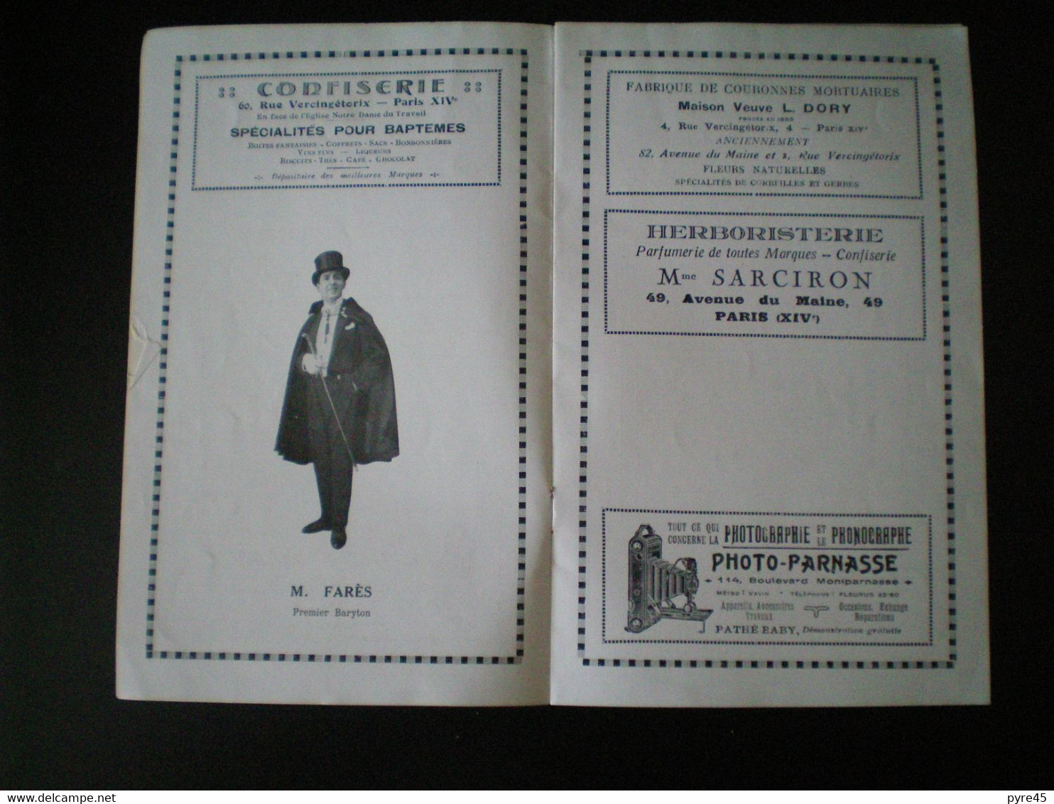 Programme " Théâtre De Montparnasse " Le Barbier De Séville, 1925 ( Déchirure Première Page ) - Programme