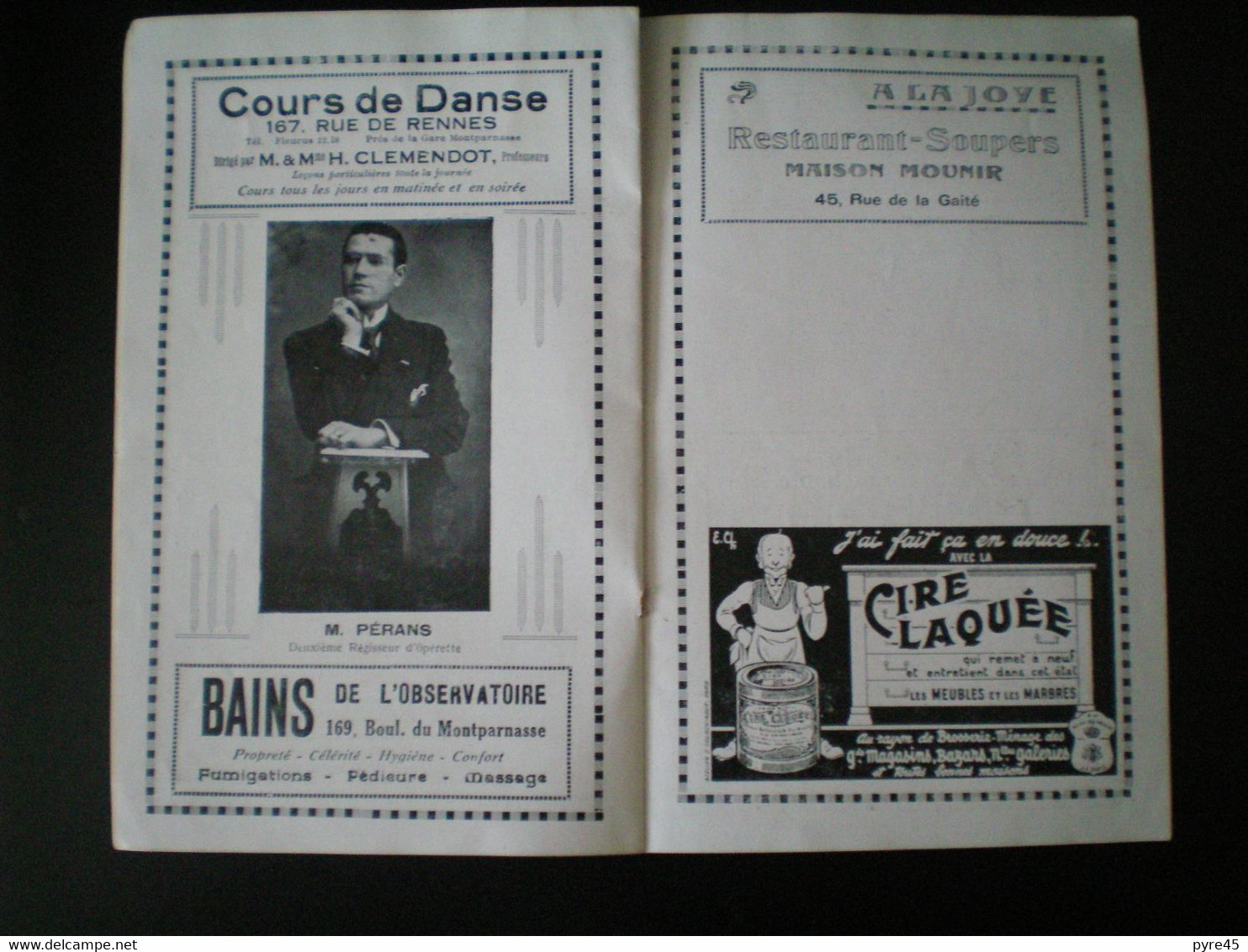 Programme " Théâtre de Montparnasse " Le barbier de Séville, 1925 ( déchirure première page )