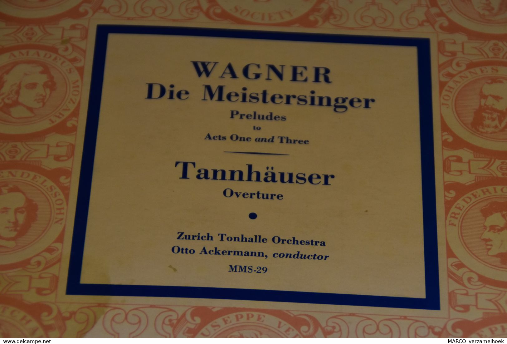 33T LP WAGNER die mastersinger von nuernberg - tannhäuser overture Musical Masterpiece Society MMS-29 1957 switserland