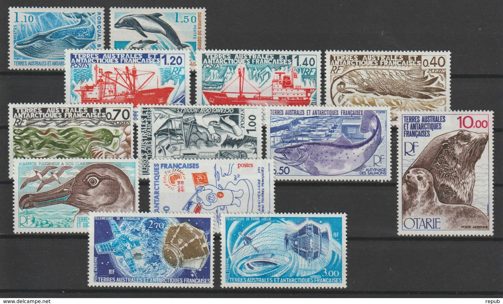 TAAF Année Complète 1977 64-73 Et PA 48-50 ** MNH - Années Complètes