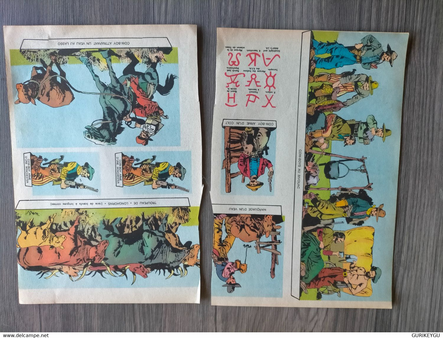 2 Pages Bd Découpis 1960/1966 SAGE EO Cow Boy Western Marquage D'un Veau Le Vieux Cuisinier Troupeau LONGHORNS BIVOUAC - Sagédition