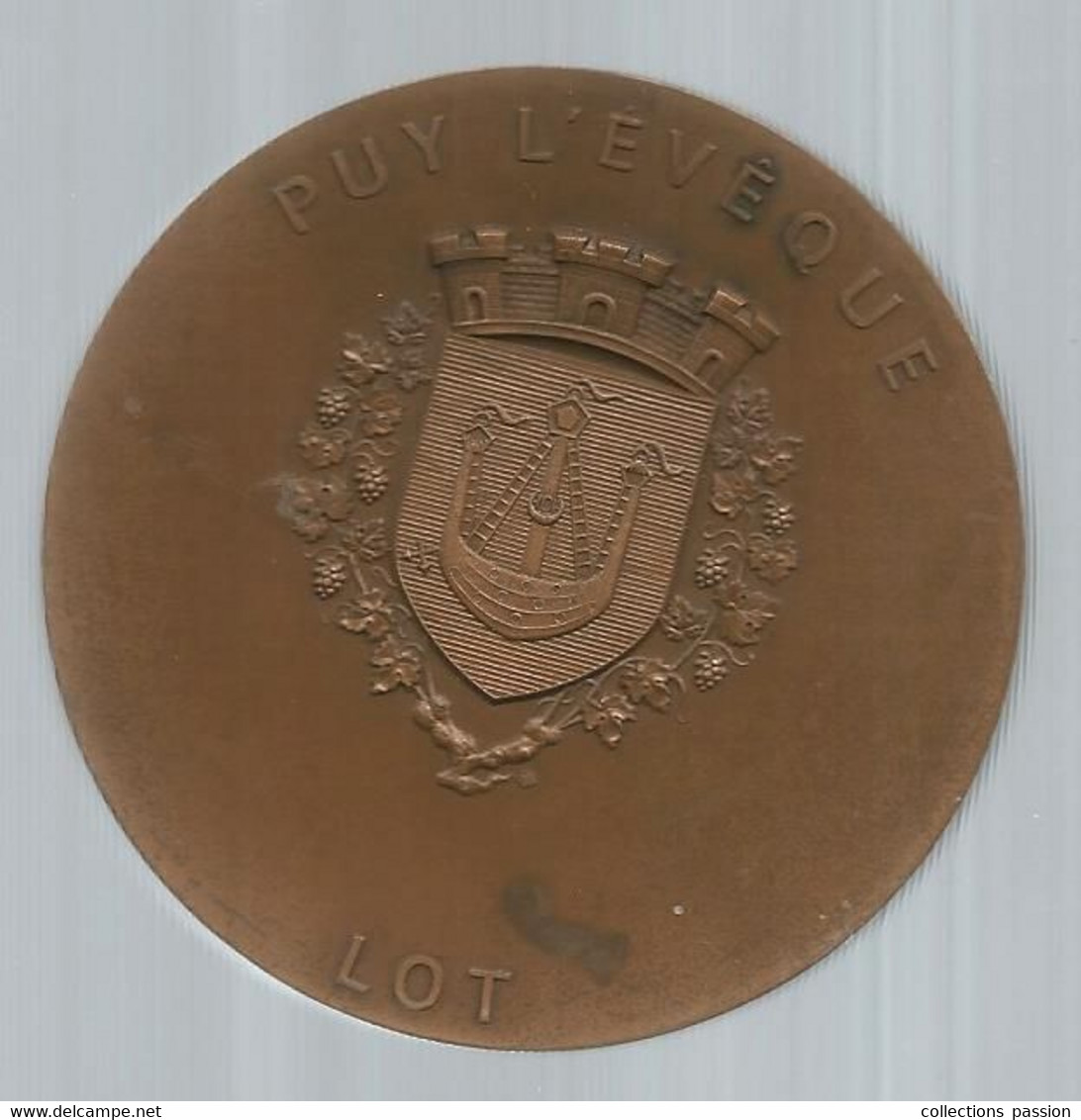 JC, Médaille, PUY L'EVEQUE ,  LOT , Dia: 73 Mm, 178 Gr, Blason ,  Frais Fr 6.15 E - Professionals/Firms