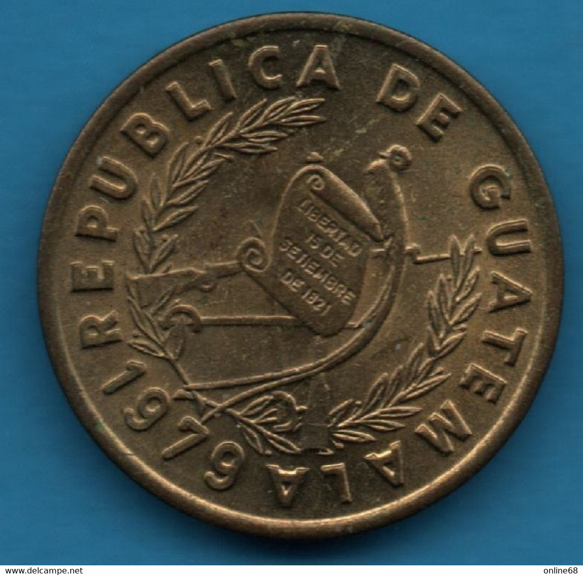GUATEMALA 1 CENTAVO 1979 KM# 275 FRAY BARTOLOME DE LAS CASAS - Guatemala