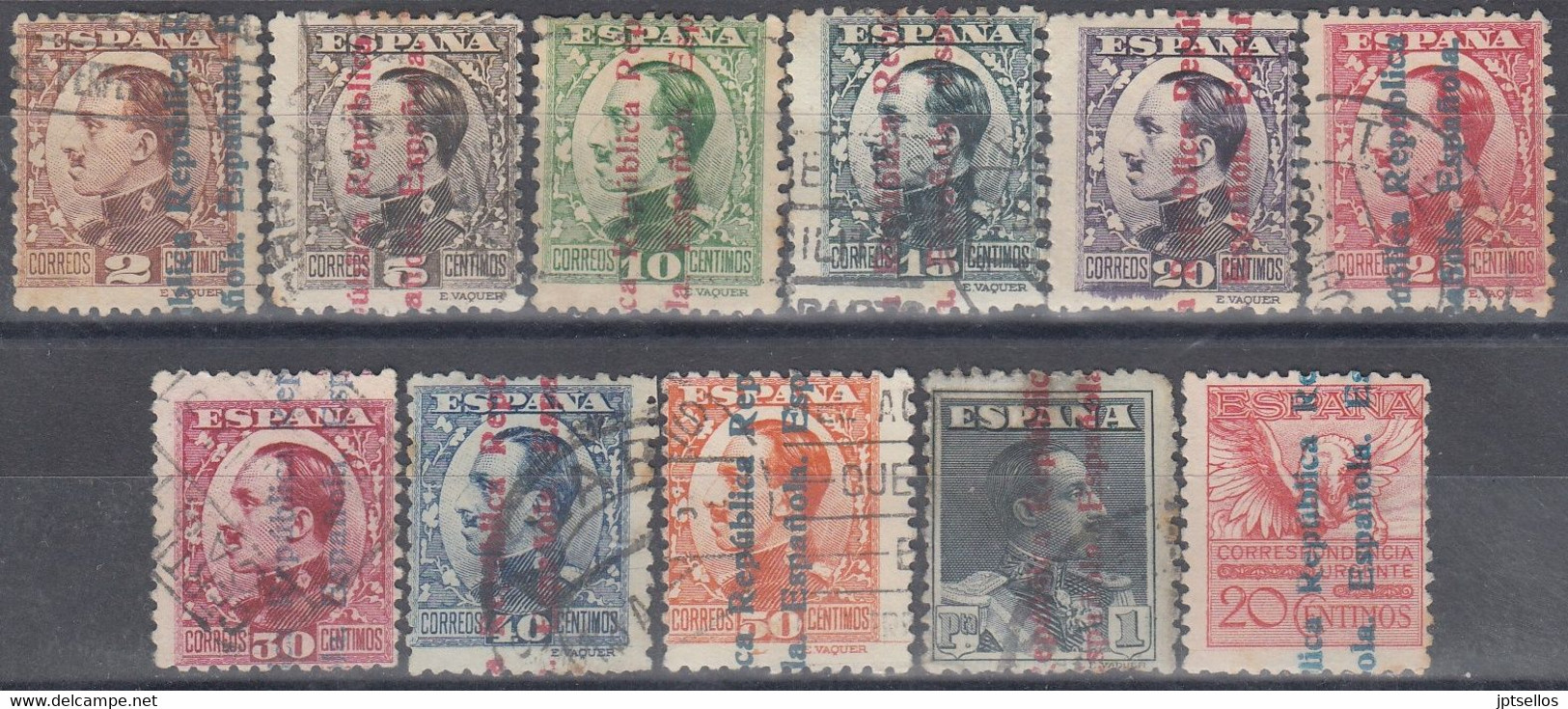 ESPAÑA 1931 Nº 593/603 USADO, CENTRADO NORMAL DE LA SERIE - Gebraucht