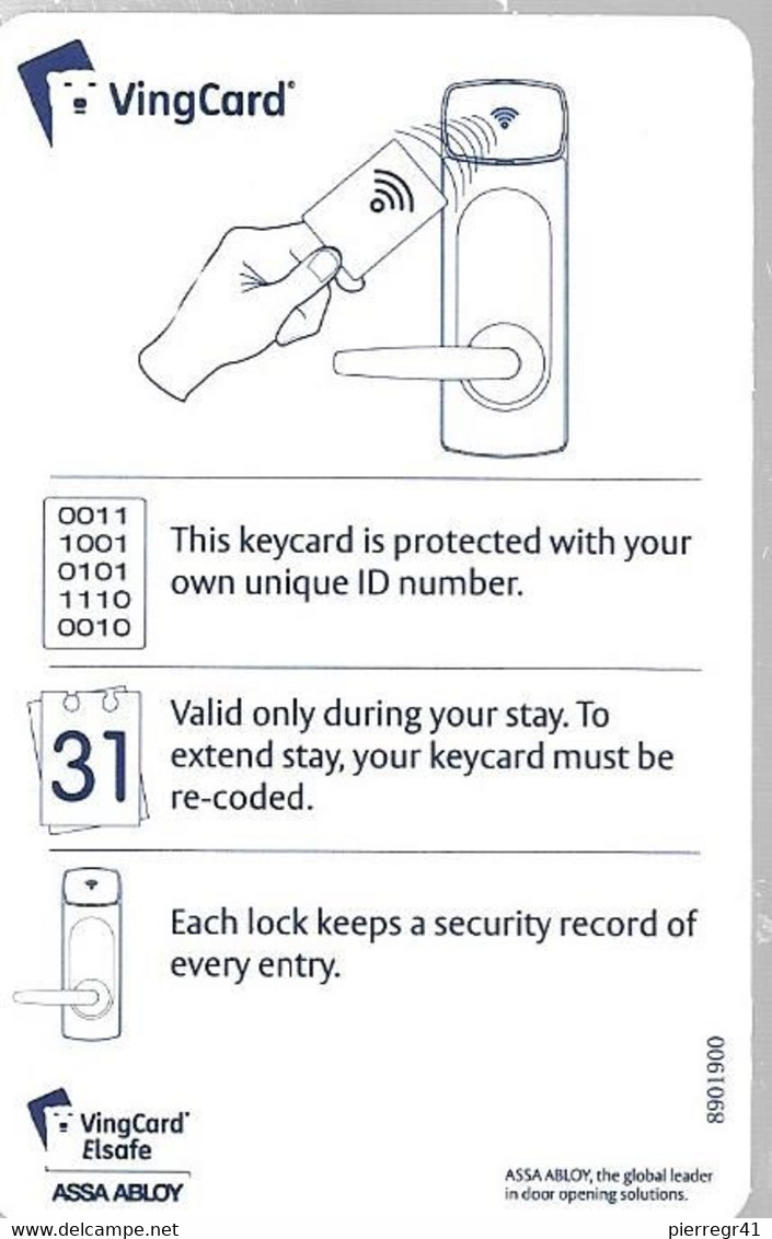 CLE-HOTEL-PROGRAMABE-VINGCARD-TBE/RARE - Hotel Key Cards