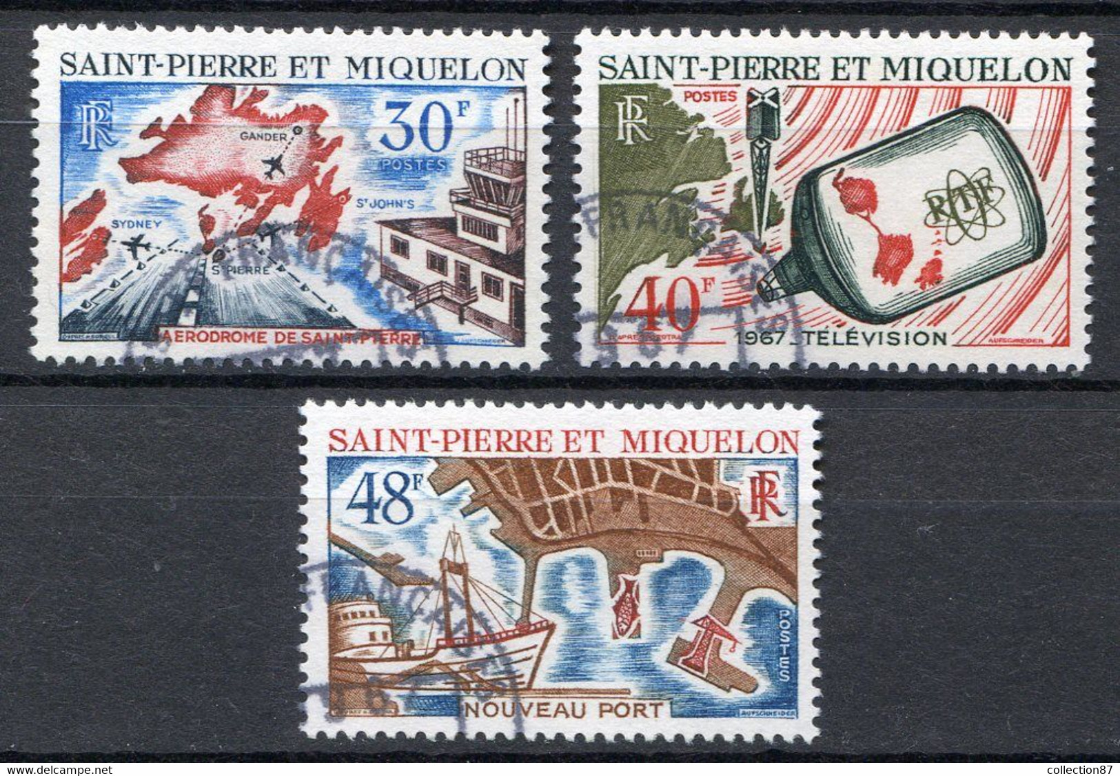 Réf 55 CL2 < -- SAINT PIERRE Et MIQUELON < Yvert N° 376 à 378 Ø < Oblitéré Ø Used - - Gebraucht