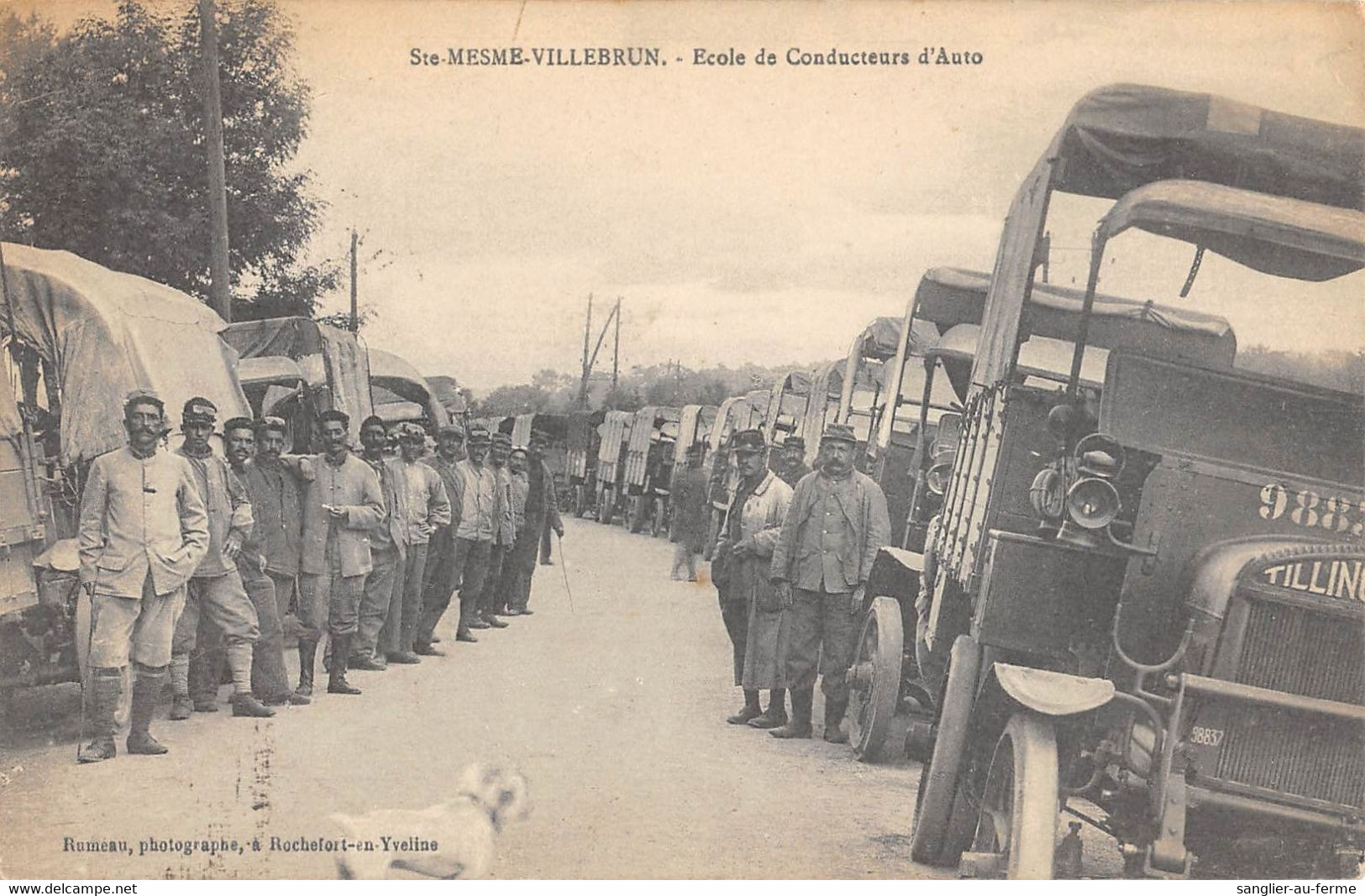 CPA 78 SAINTE MESME VILLEBRUN / ECOLE DE CONDUCTEURS D'AUTO / CAMION / MILITAIRE - Andere & Zonder Classificatie